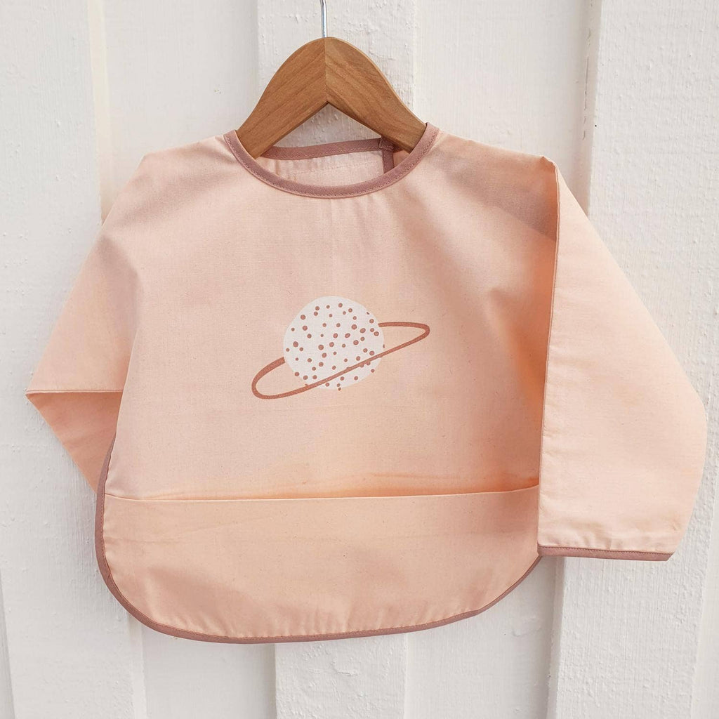 Bavețică Organică cu Mâneci Dusty Rose Planet