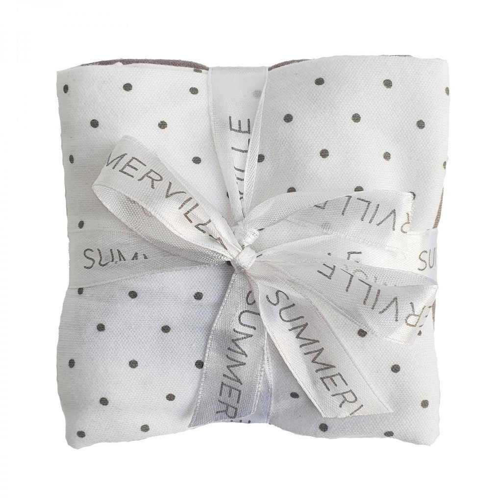 Set 3 Museline Organice White Dotty