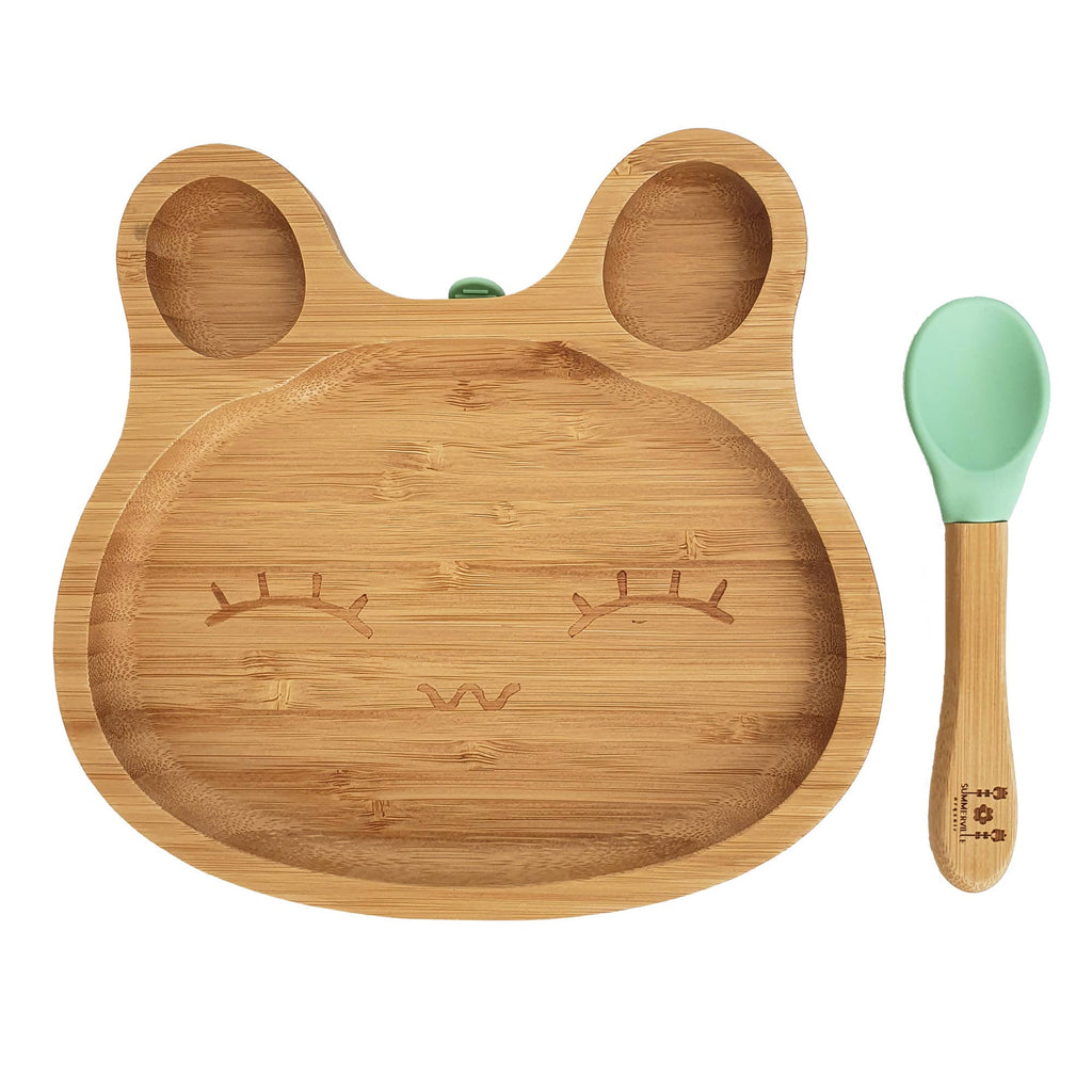 Veselă pentru Copii din Bambus Rabbit Cameo Green