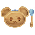 Veselă pentru Copii din Bambus Mouse Stone Blue