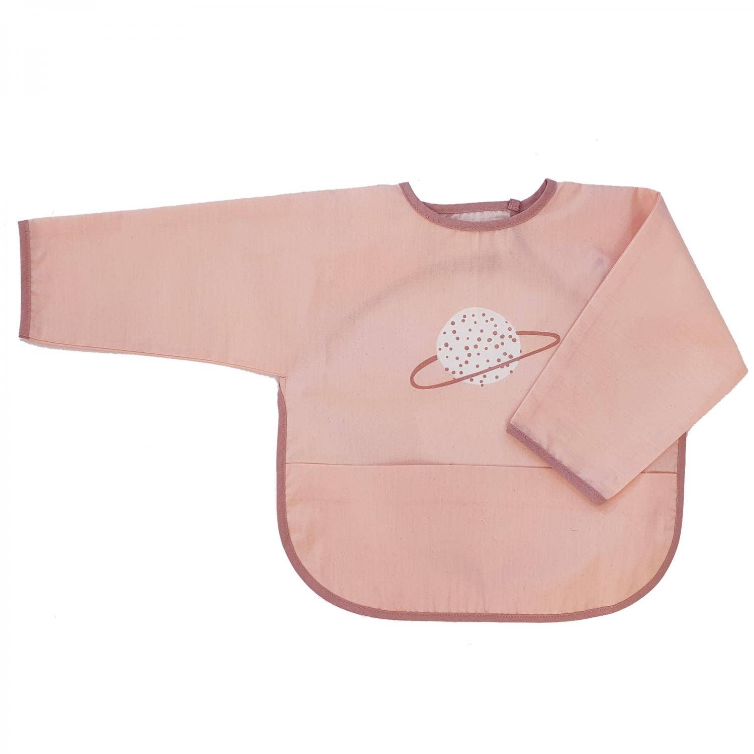 Bavețică Organică cu Mâneci Dusty Rose Planet