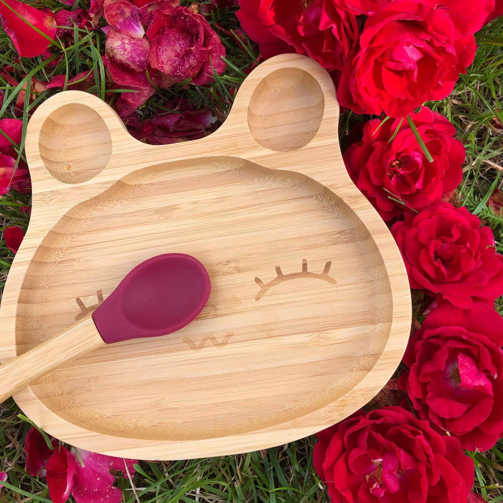 Veselă pentru Copii din Bambus Rabbit Red