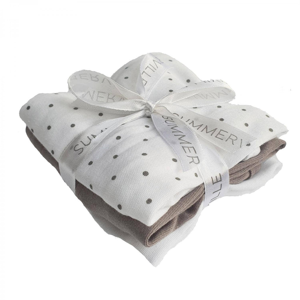 Set 3 Museline Organice White Dotty