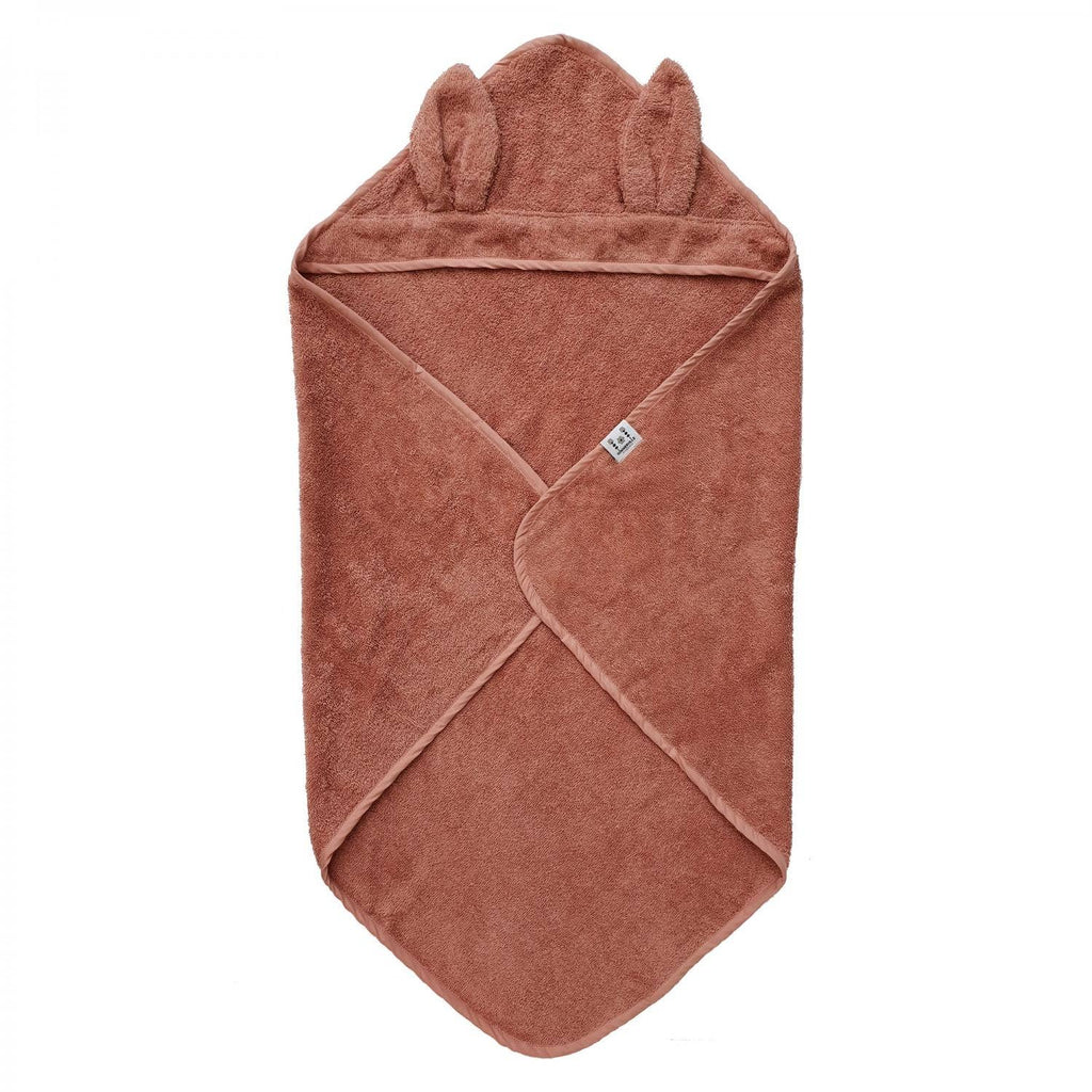 Prosop Organic cu Glugă pentru Bebeluși Rabbit Misty Rose