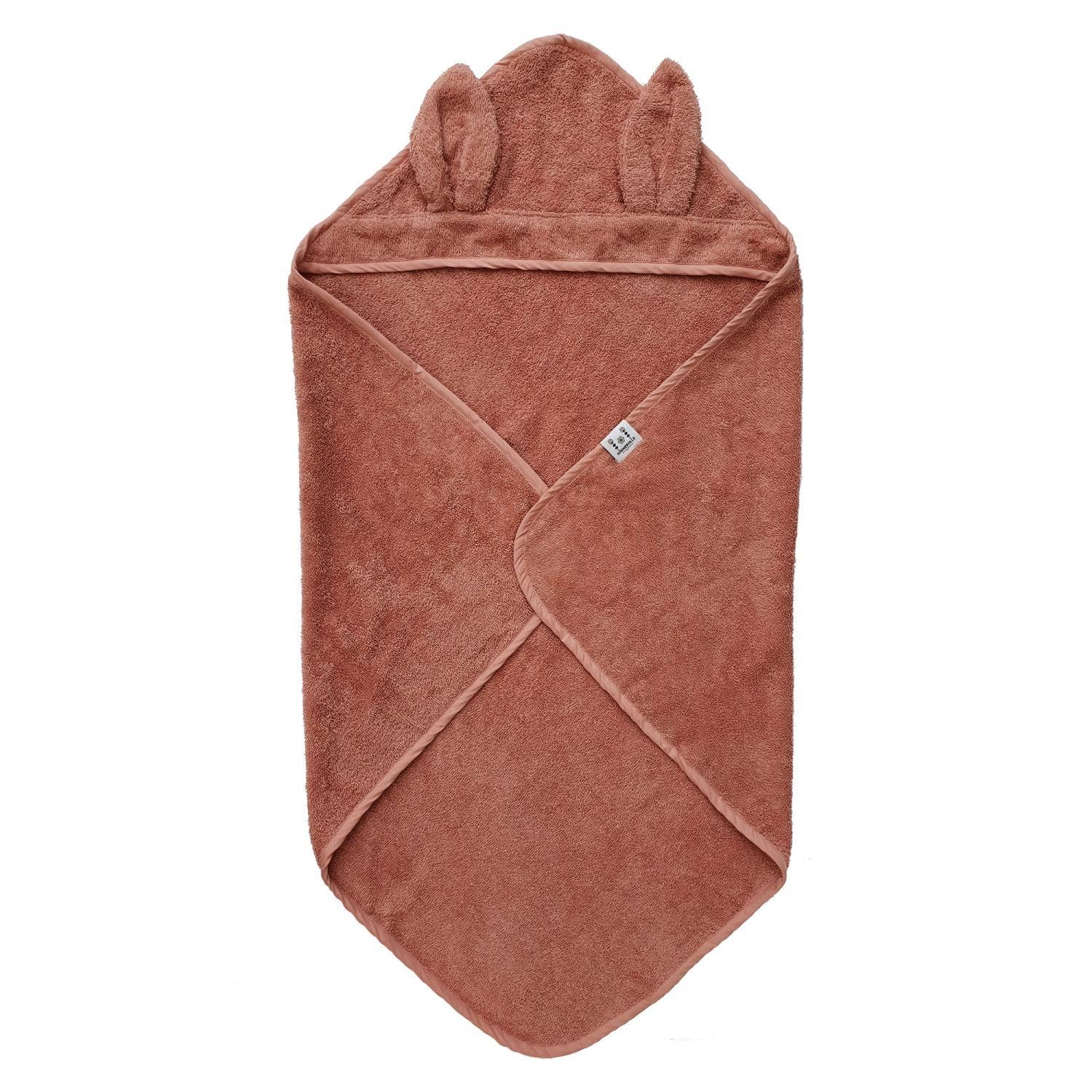 Prosop Organic cu Glugă pentru Bebeluși Rabbit Misty Rose