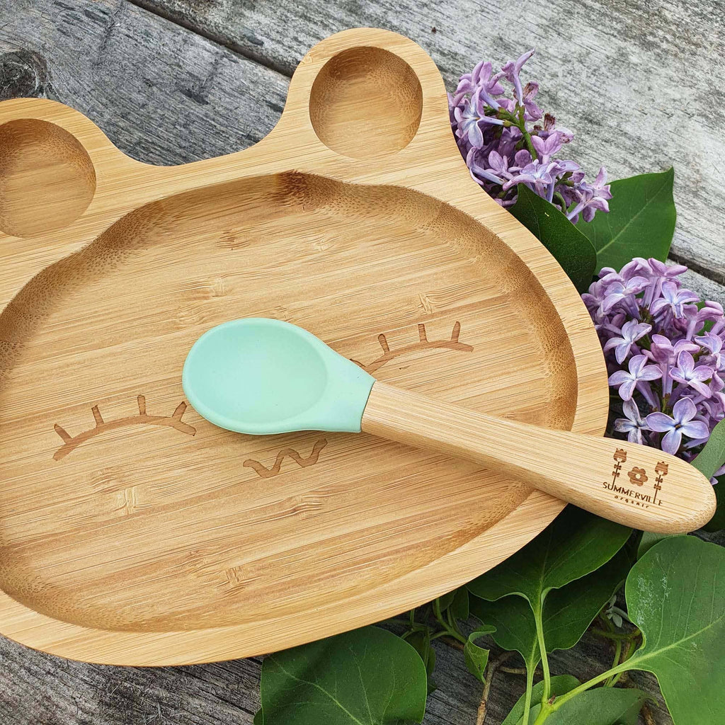 Veselă pentru Copii din Bambus Rabbit Cameo Green